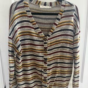 Striped Button-Up Sweater